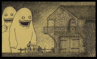 Illustration for article titled What if Edward Gorey drew Lovecraft's unspeakable horrors?